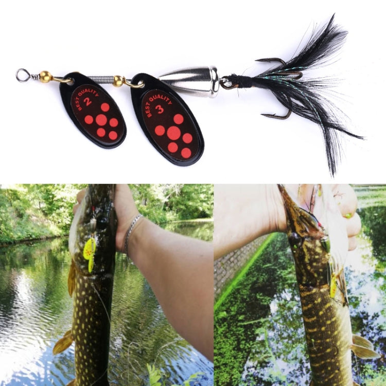 HENGJIA SP304 6.5cm 13g Feather Hook Rotating Sequin Road Lure Bait, SP304 Orange Red, SP304 Black, SP304 Yellow