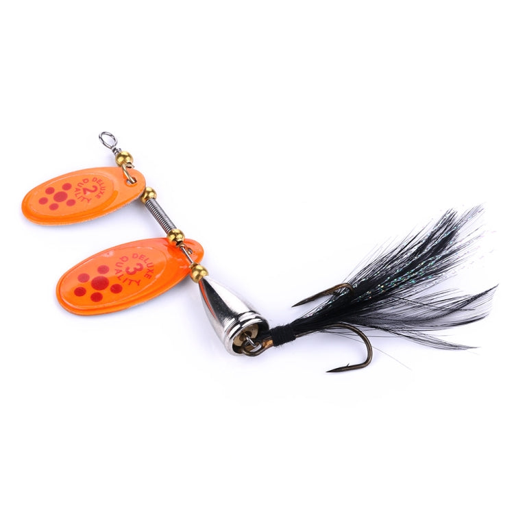 HENGJIA SP304 6.5cm 13g Feather Hook Rotating Sequin Road Lure Bait, SP304 Orange Red, SP304 Black, SP304 Yellow