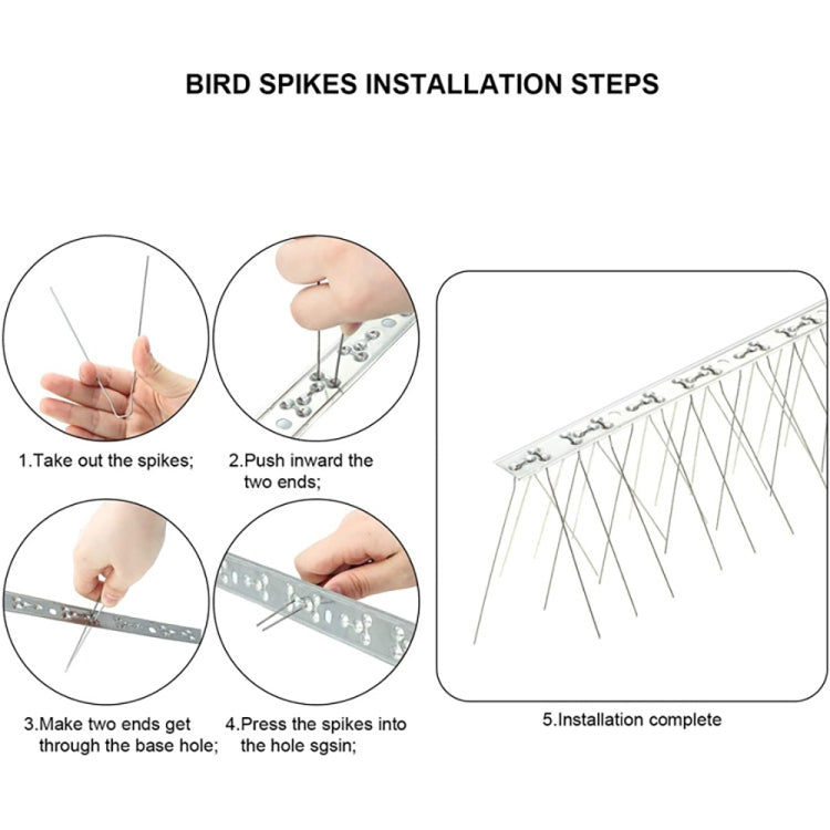 50cm Long Bird Repellent Anti-cat Thorn Stainless Steel Anti-bird Thorn, 10 PCS 50cm Long