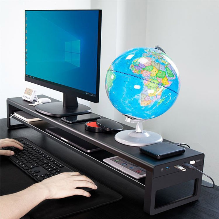 Vaydeer Multifunctional Desktop Widening Monitor Rack, Spec:, Single-layer Type (No USB), Single-layer Type (USB 3.0+3xUSB 2.0), Single-layer  Type (Wireless Charger)