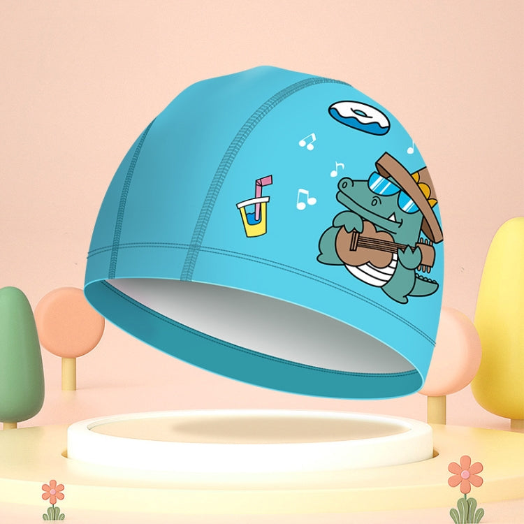 Cute Cartoon High Elastic Children PU Waterproof Swimming Cap