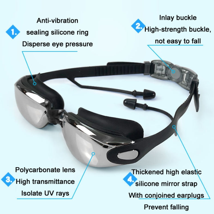HAIZID HD Anti-fog Waterproof Myopia Swimming Goggles, Optical Black, Optical Blue, Optical Pink, Optical Gray, Plating Black, Plating Gray, Plating Blue, Plating Pink, Myopia 150 Degrees, Myopia 200 Degrees, Myopia 250 Degrees, Myopia 300 Degrees     ...