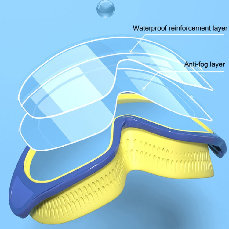 Anti-fog Children Swimming Goggles Comfortable Large Frame Diving Glasses, Macaron, Flush Tide Blue, Pumpkin Orange, Milk White, Ice Lake Blue, Pink Blue