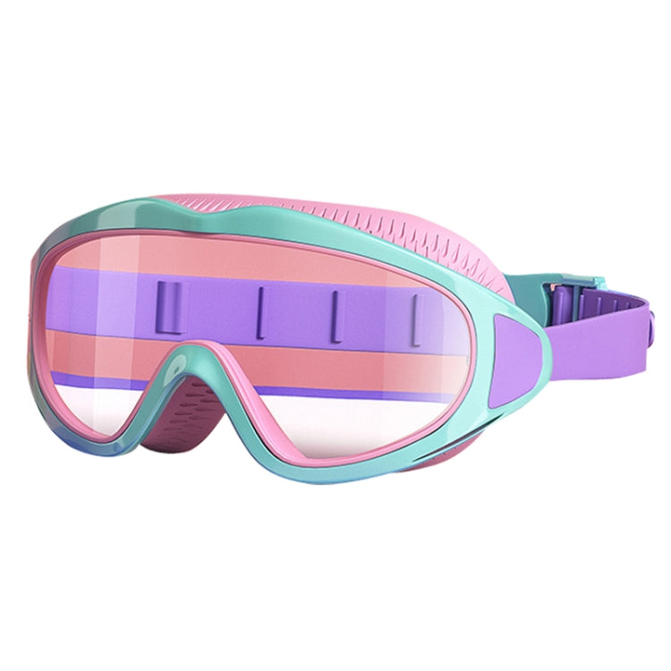 Anti-fog Children Swimming Goggles Comfortable Large Frame Diving Glasses, Macaron, Flush Tide Blue, Pumpkin Orange, Milk White, Ice Lake Blue, Pink Blue