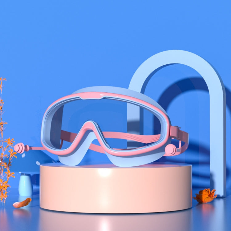 Large Frame Waterproof and Anti-fog HD Transparent Children Swimming Goggles, HD Transparent Swimming Goggles(White), HD Transparent Swimming Goggles(Pink), HD Transparent Swimming Goggles(Blue Yellow), HD Transparent Swimming Goggles(Blue White)      ...