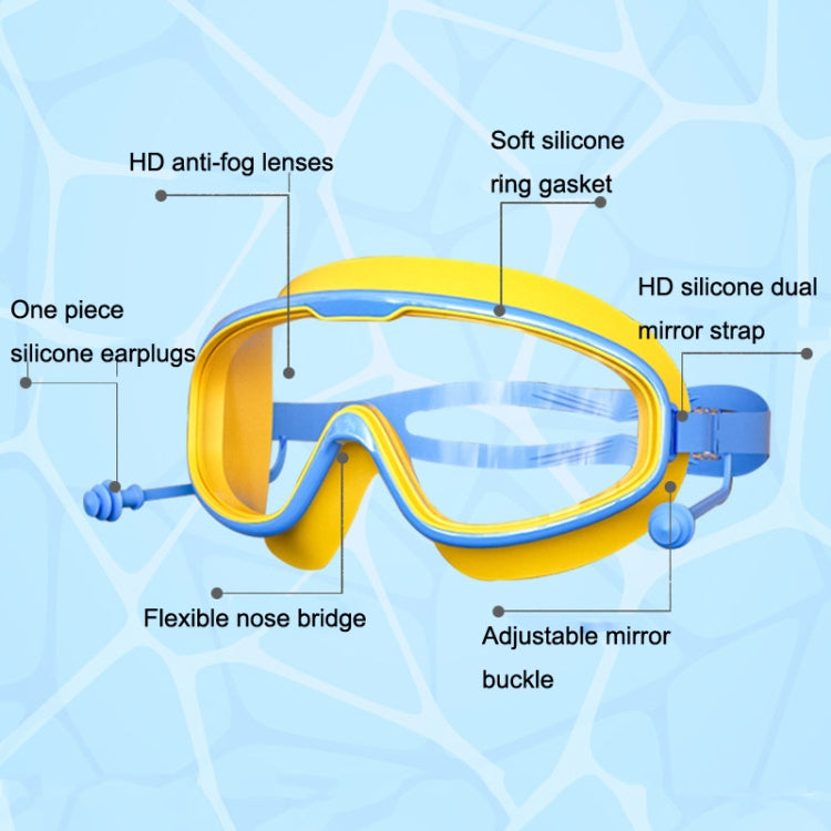 Large Frame Waterproof and Anti-fog HD Transparent Children Swimming Goggles, HD Transparent Swimming Goggles(White), HD Transparent Swimming Goggles(Pink), HD Transparent Swimming Goggles(Blue Yellow), HD Transparent Swimming Goggles(Blue White)      ...