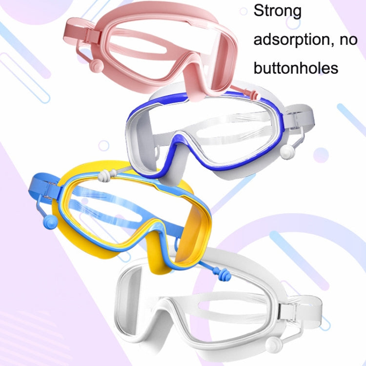 Large Frame Waterproof and Anti-fog HD Transparent Children Swimming Goggles, HD Transparent Swimming Goggles(White), HD Transparent Swimming Goggles(Pink), HD Transparent Swimming Goggles(Blue Yellow), HD Transparent Swimming Goggles(Blue White)      ...