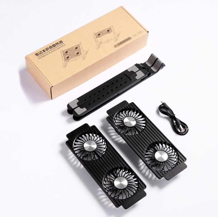 Laptop Radiator Bracket Folding Storage Air-cooled Cooling Base,Style:, Four Fan