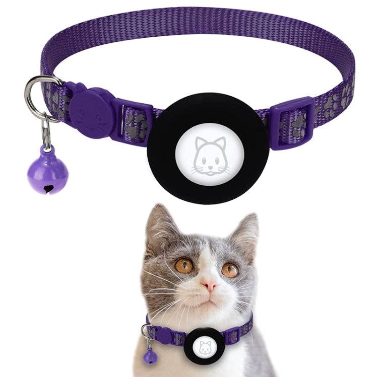 Pet Cat Reflective Collar with Bell for AirTag 2nd Gen / AirTag 1st Gen, Blue, Purple, Black, Pink, Orange, Light Green, Rose Red, Green, Yellow