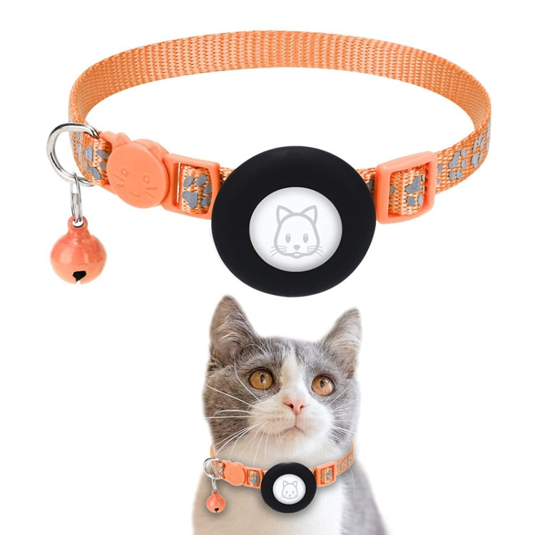Pet Cat Reflective Collar with Bell for AirTag 2nd Gen / AirTag 1st Gen, Blue, Purple, Black, Pink, Orange, Light Green, Rose Red, Green, Yellow