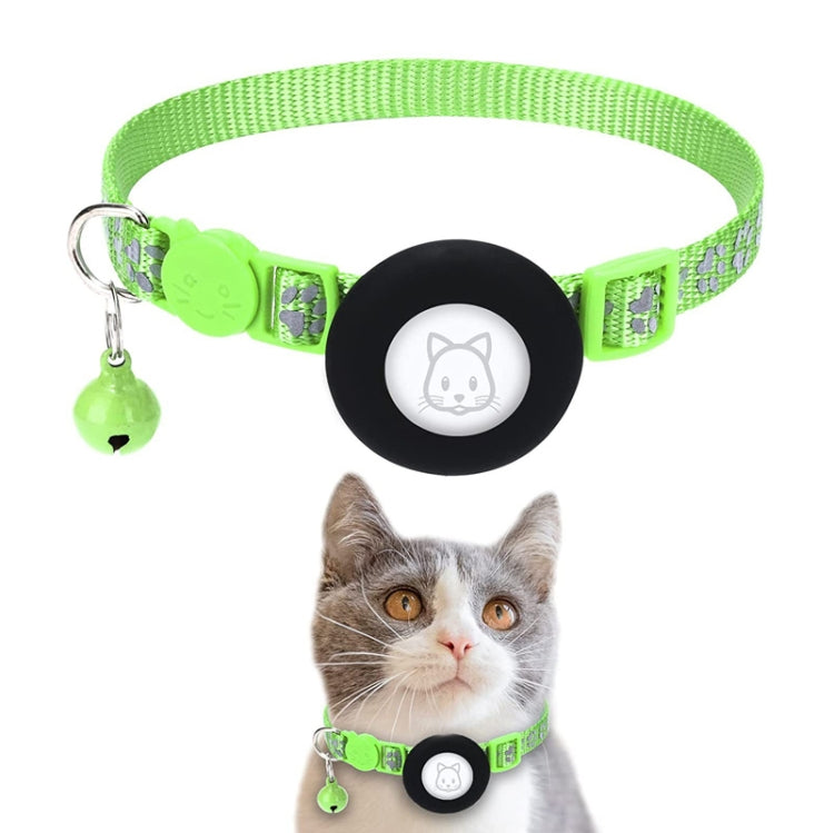 Pet Cat Reflective Collar with Bell for AirTag 2nd Gen / AirTag 1st Gen, Blue, Purple, Black, Pink, Orange, Light Green, Rose Red, Green, Yellow