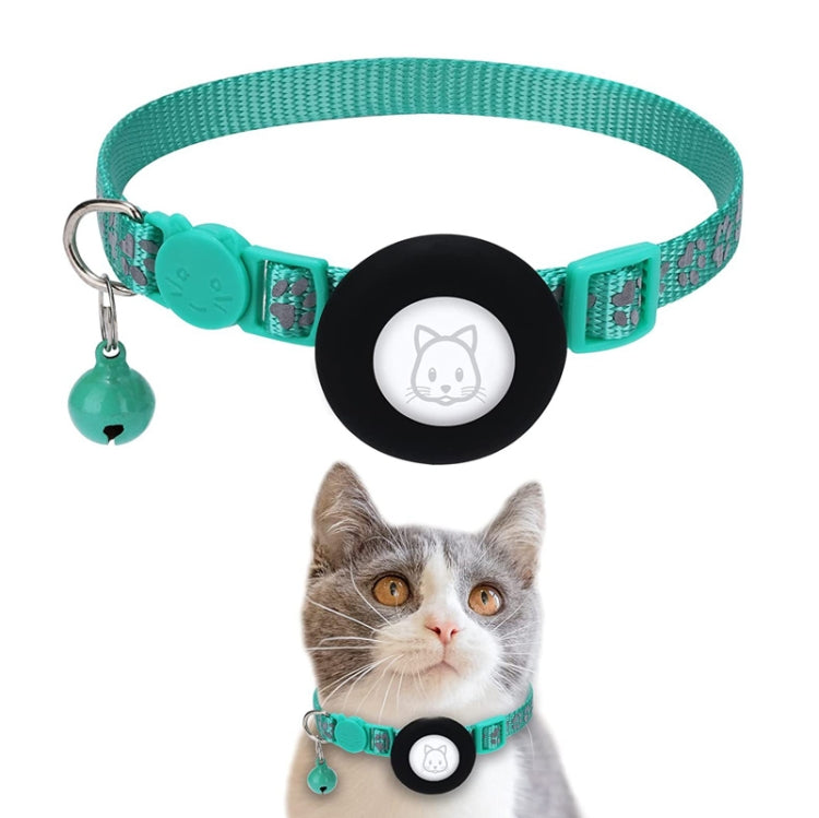 Pet Cat Reflective Collar with Bell for AirTag 2nd Gen / AirTag 1st Gen, Blue, Purple, Black, Pink, Orange, Light Green, Rose Red, Green, Yellow