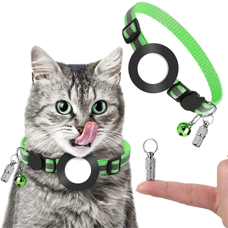 Pet Anti Lost Address Pendant Collar with Bell for AirTag 2nd Gen / AirTag 1st Gen, Green, Purple, Black, Pink, Orange, Blue