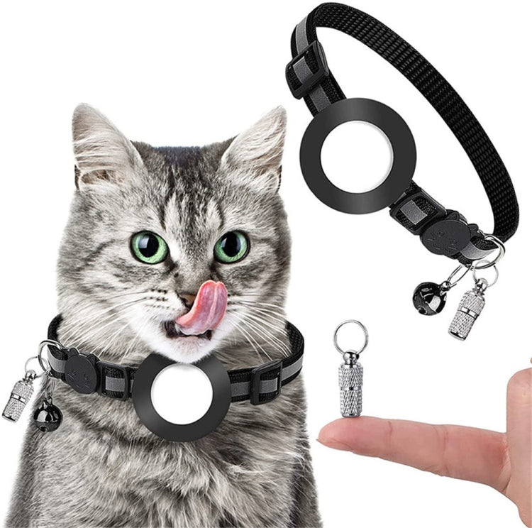 Pet Anti Lost Address Pendant Collar with Bell for AirTag 2nd Gen / AirTag 1st Gen, Green, Purple, Black, Pink, Orange, Blue