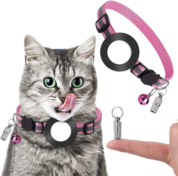 Pet Anti Lost Address Pendant Collar with Bell for AirTag 2nd Gen / AirTag 1st Gen, Green, Purple, Black, Pink, Orange, Blue