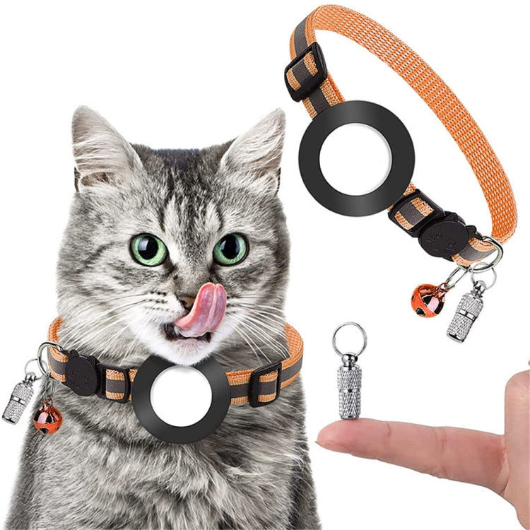 Pet Anti Lost Address Pendant Collar with Bell for AirTag 2nd Gen / AirTag 1st Gen, Green, Purple, Black, Pink, Orange, Blue