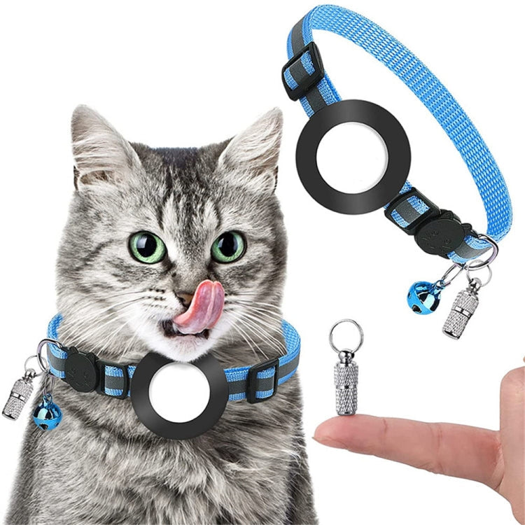 Pet Anti Lost Address Pendant Collar with Bell for AirTag 2nd Gen / AirTag 1st Gen, Green, Purple, Black, Pink, Orange, Blue