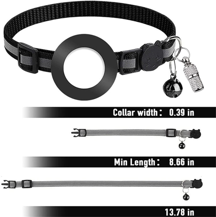 Pet Anti Lost Address Pendant Collar with Bell for AirTag 2nd Gen / AirTag 1st Gen, Green, Purple, Black, Pink, Orange, Blue
