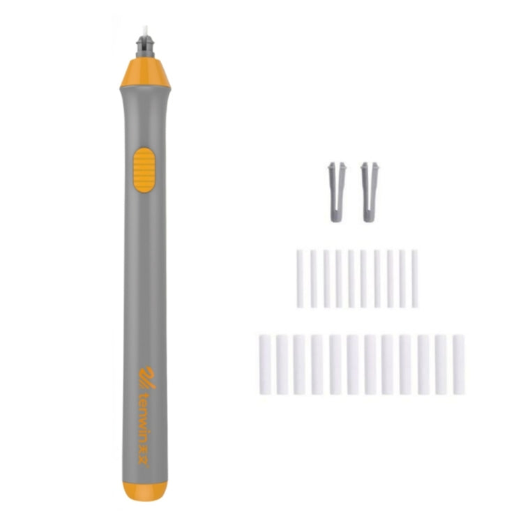 Tenwin 8302 Adjustable Electric Eraser With Rubber Refills For Sketch Drawing Erasing, Black, White, Grey