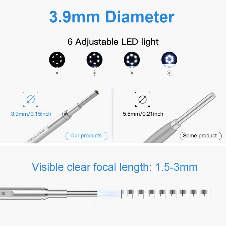 TESLONG MS450 4.5 inch HD Smart Screen Otoscope with 32GB Memory Card, MS450