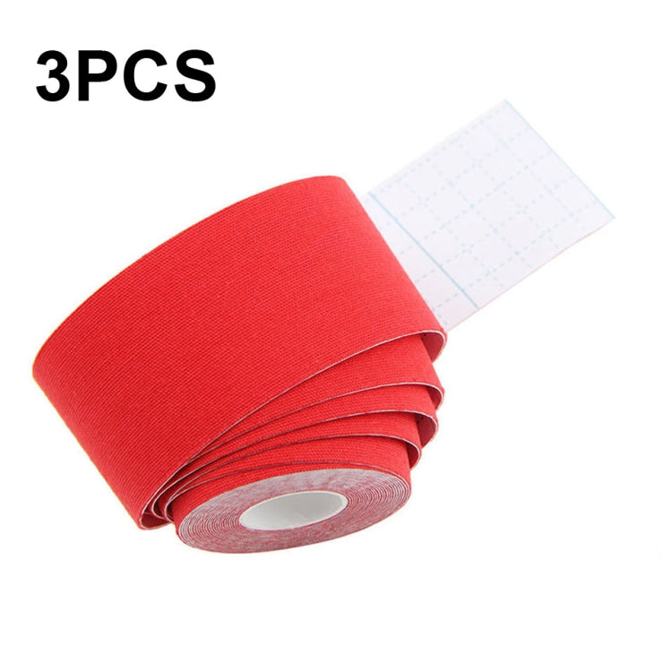 3pcs Muscle Tape Physiotherapy Sports Tape Basketball Knee Bandage, Size:, 2.5cm x 5m, 3.8cm x 5m