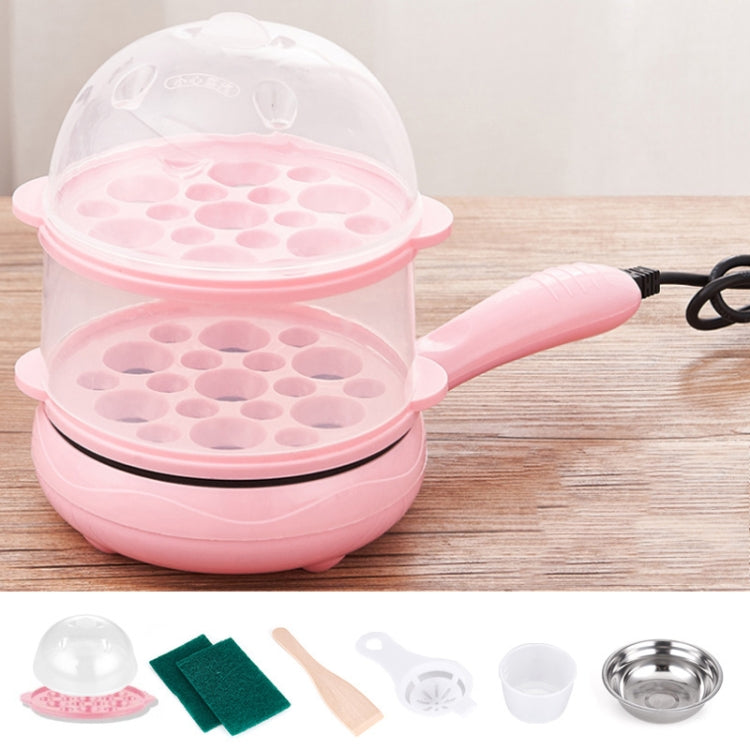 350W Electric Egg Omelette Cooker Frying Pan Steamer Cooker,EU Plug,Style:, Single Layer Set Yellow, Double Layer Set Yellow, Pan+Wood Shovel Yellow, Single Layer Set Pink, Double Layer Set Pink, Pan+Wood Shovel Pink
