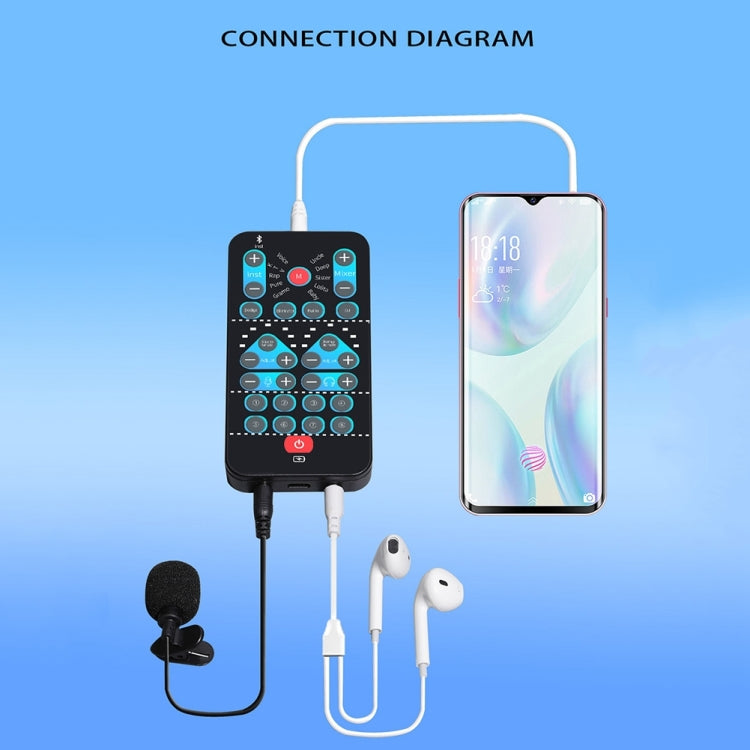 M10  Mobile Computer Sound Card Mini Voice Changer K Song Recording Bluetooth Voice Changer, M10