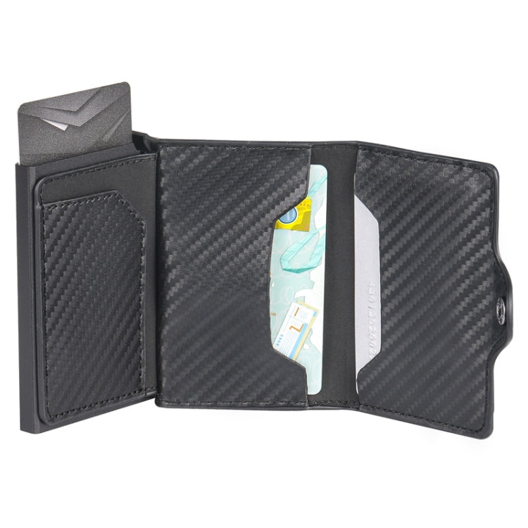 FY2108 Tracker Wallet Metal Card Holder for AirTag 2nd Gen / AirTag 1st Gen, Crazy Horse (Black)