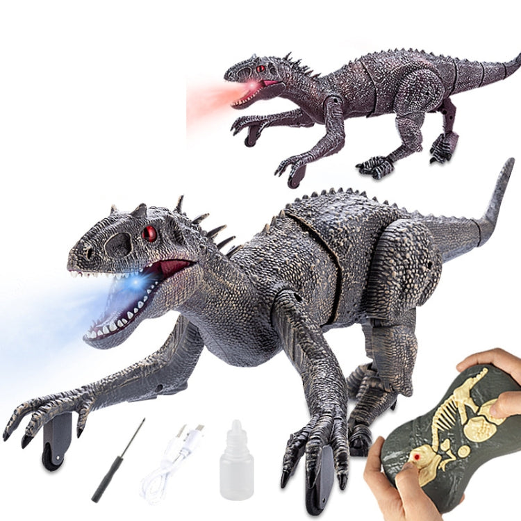 2.4G Wireless Remote Control Tyrannosaur Simulation Mechanical Dinosaur Model Toy, Gray, Red