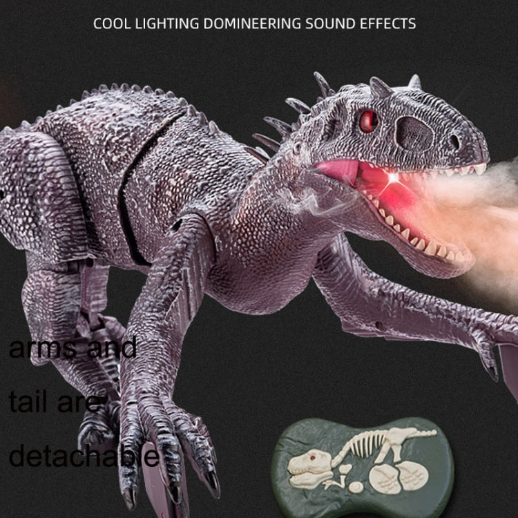 2.4G Wireless Remote Control Tyrannosaur Simulation Mechanical Dinosaur Model Toy, Gray, Red