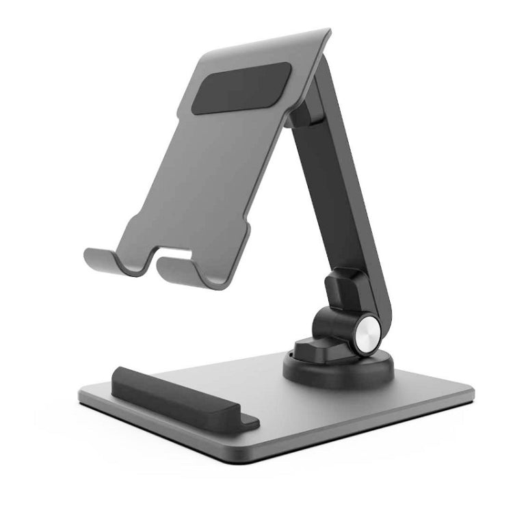 Portable Mobile Phone Tablet Desktop Stand, Square Swivel Dark Gray