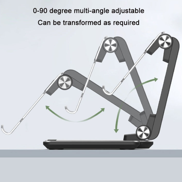Portable Mobile Phone Tablet Desktop Stand, Square Swivel Dark Gray