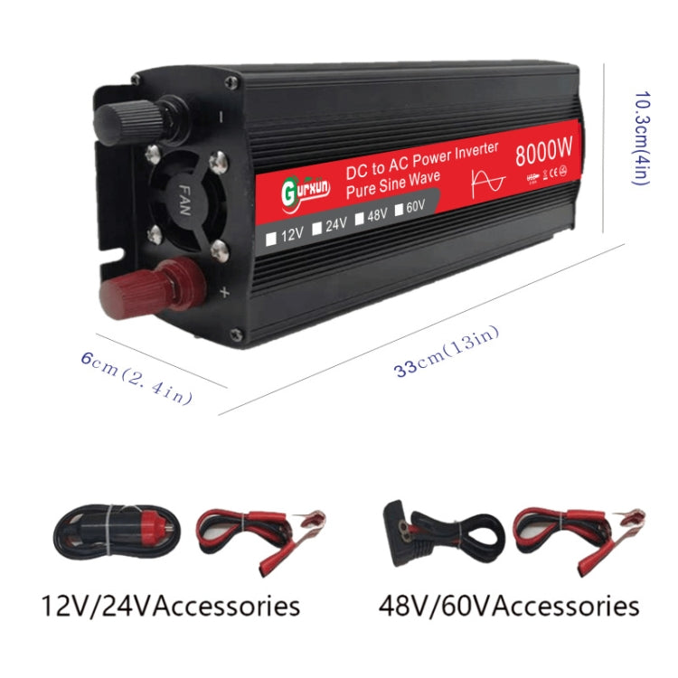 Gurxun 8000W High Power Household Car Sine Wave Inverter, 8000W 60V To 220V, 8000W 12V To 220V, 8000W 24V To 220V, 8000W 48V To 220V