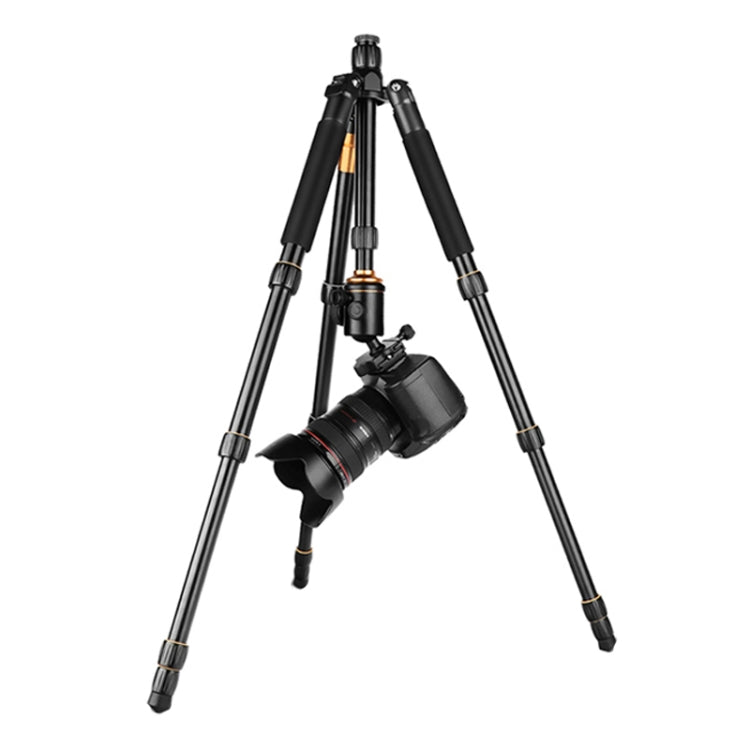QingZhuangShiDai Q666 Portable Travel SLR Camera Aluminum Magnesium Alloy Tripod, Q666(Black)