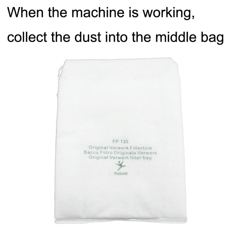 For Vorwerk VK135 / VK136 Vacuum Cleaner Accessories, 5PCS Dust Bag