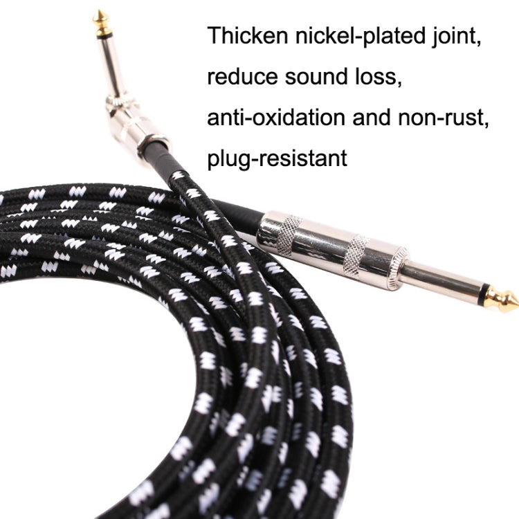 Guitar Connection Wire Folk Bass Performance Noise Reduction Elbow Audio Guitar Wire, Size:, 0.5m(Black White), 1m(Black White), 3m(Black White), 6m(Black White)