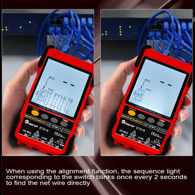 Rechargeable Adjustable Network Cable Tester Wire Tracker POE Cable Tester, ET616 (Red), ET618 (Red)