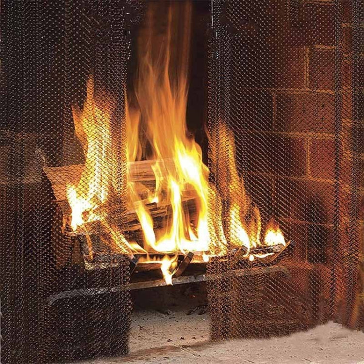 Fireplace Metal Mesh Screen Fireplace Screen To Prevent Sparks From Spilling Out, 61x45.7cm