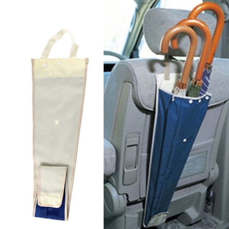 Car Umbrella Cover Foldable Storage Bag Hanging Seat Back Pocket, Blue White