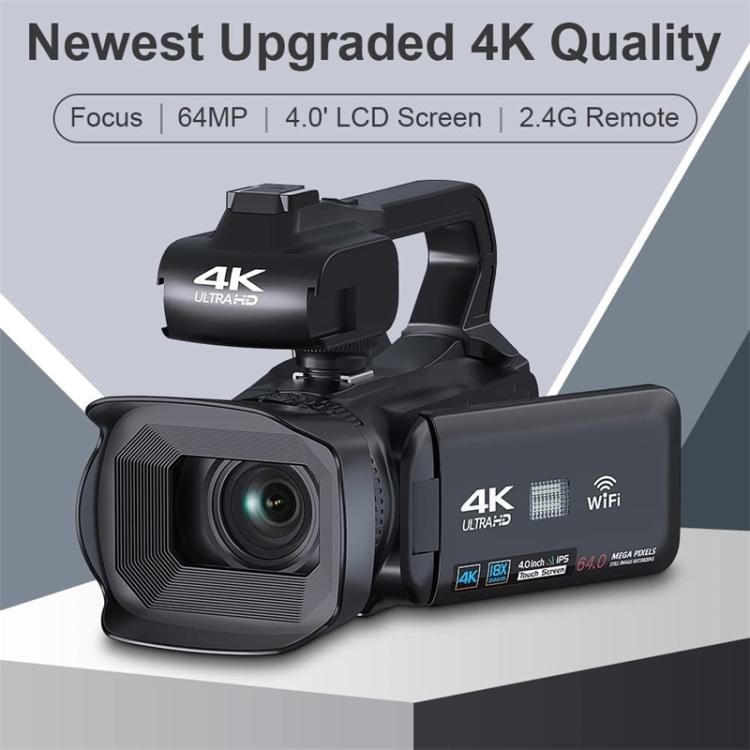 64MP 4-Inch Touch Screen Handheld Digital Video Camera, 4K 16G, 4K 32G, 4K 64G