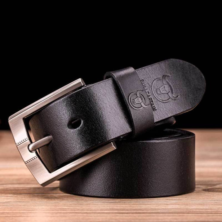 BULL CAPTAIN 01 Pin Buckle Thickened Cowhide Wear-Resistant Belt, Length:, 110cm (Smooth Brown), 115cm (Smooth Brown), 120cm (Smooth Brown), 125cm (Smooth Brown), 110cm (Burr Brown), 115cm (Burr Brown), 120cm (Burr Brown), 125cm (Burr Brown)           ...