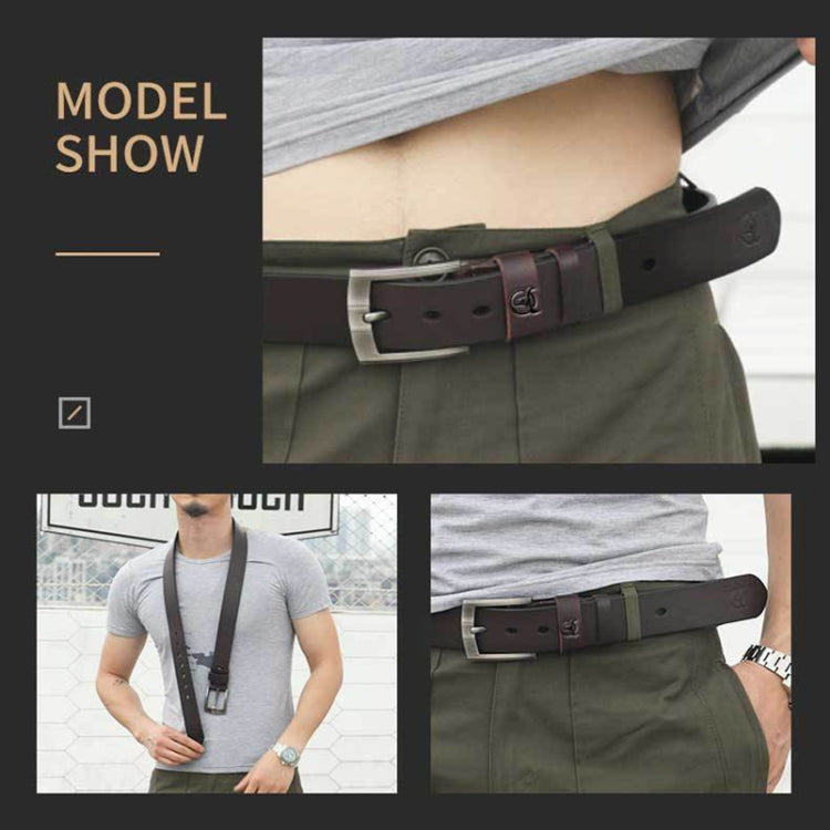 BULL CAPTAIN 01 Pin Buckle Thickened Cowhide Wear-Resistant Belt, Length:, 110cm (Smooth Brown), 115cm (Smooth Brown), 120cm (Smooth Brown), 125cm (Smooth Brown), 110cm (Burr Brown), 115cm (Burr Brown), 120cm (Burr Brown), 125cm (Burr Brown)           ...