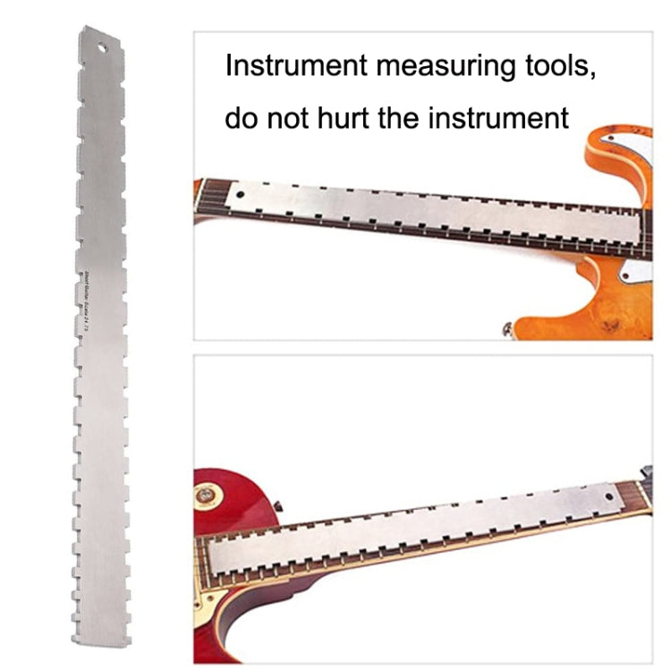 GNR3 Stainless Steel Measurement Bass Guitar Neck Ruler, Style:, Double Teeth+Leveling Ruler+String High Ruler