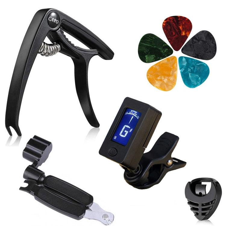 Folk Wood Bass Guitar Tuning Clip Tuner Instrument Set, 9 PCS / Set