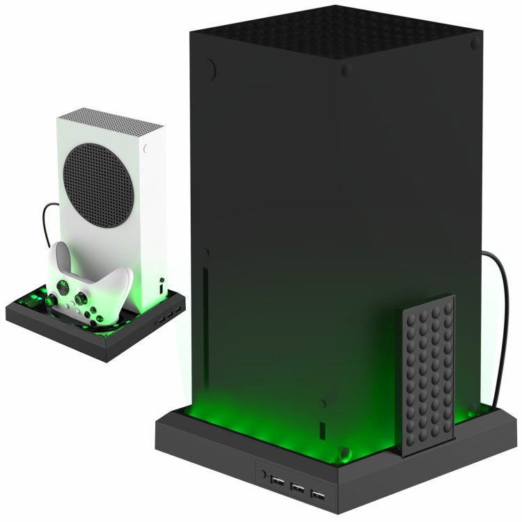 For XBOX Series X / S Charging Cooling Fan Base RGB Colorful Light Charger Bracket, RGB Colorful Light