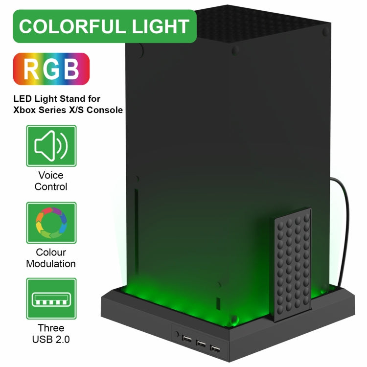 For XBOX Series X / S Charging Cooling Fan Base RGB Colorful Light Charger Bracket, RGB Colorful Light