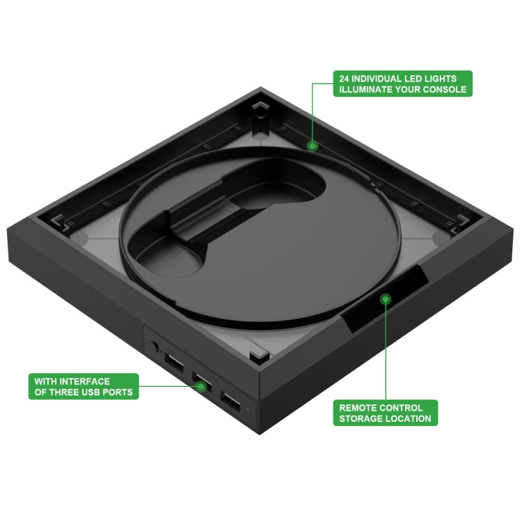 For XBOX Series X / S Charging Cooling Fan Base RGB Colorful Light Charger Bracket, RGB Colorful Light