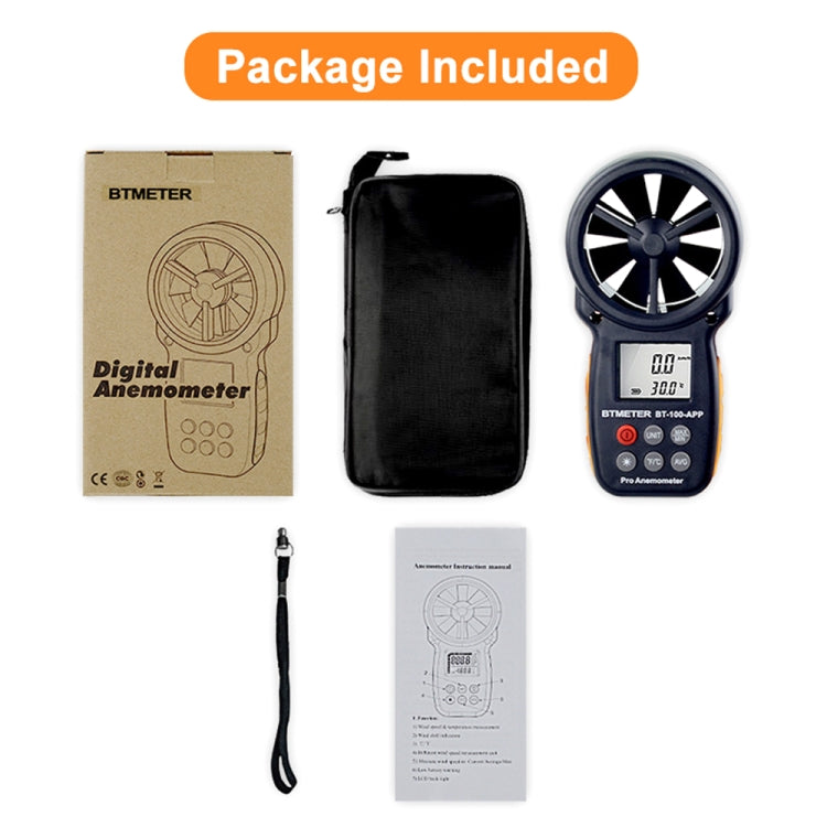 BT-100 Handheld Anemometer Wind Speed Wind Chill Temperature Measuring Instrument, BT-100