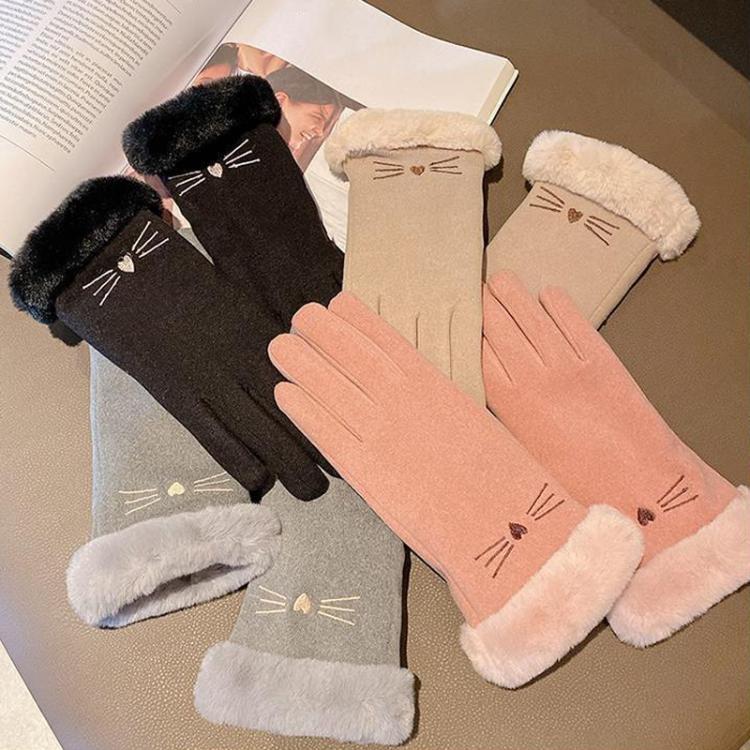 A56 Keep Warm Touch Screen Plus Velvet Thick Anti-Cold Riding Gloves, A56 Black, A56 Pink, A56 Gray