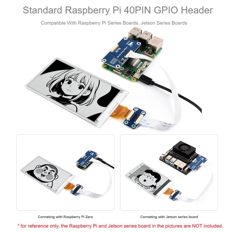 Waveshare 5inch E-Paper Display 960×552 Resolution, SPI Interface Compatible With Raspberry Pi GPIO, Display Only, With Driver HAT